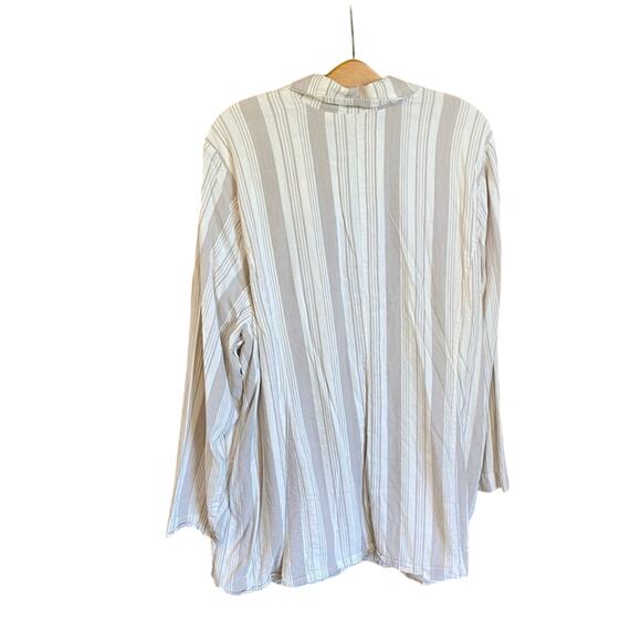 Torrid Beige White Striped Jacket blazer career wear linen blend plus size 4X - Picture 2 of 8